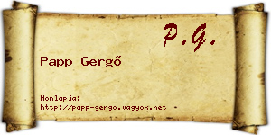 Papp Gergő névjegykártya